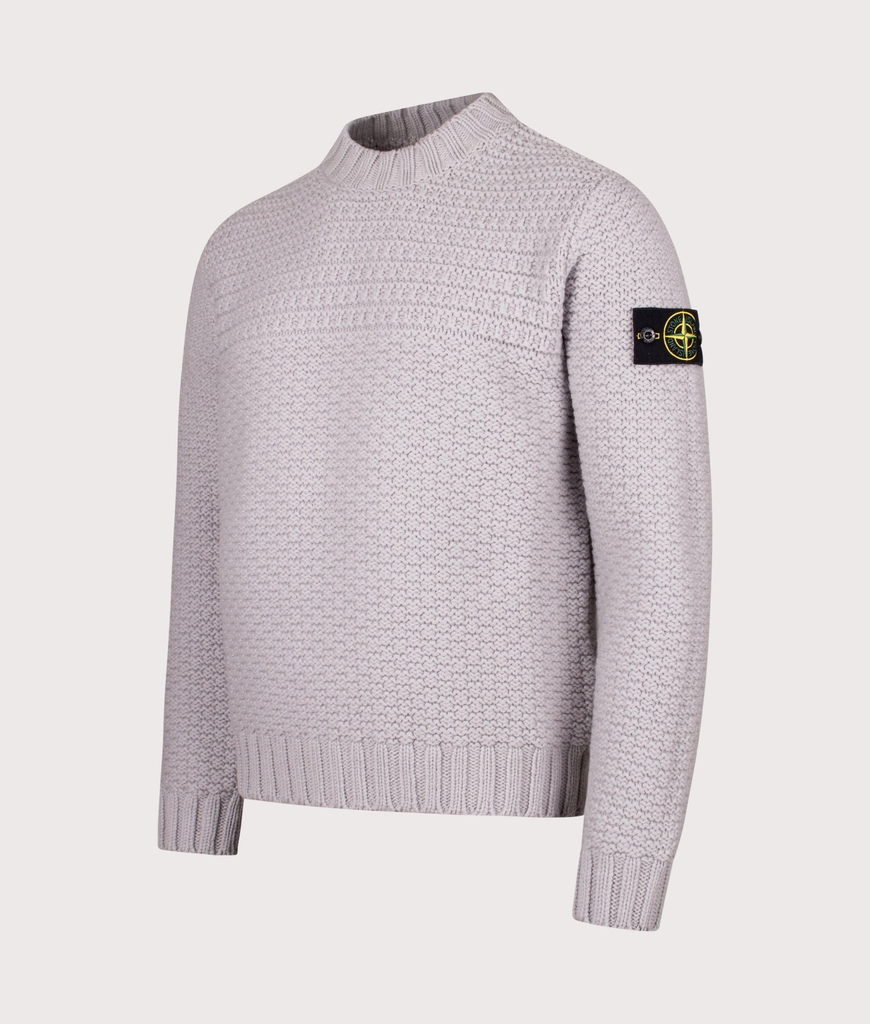 Stone Island Mens Mock Neck Wool Jumper